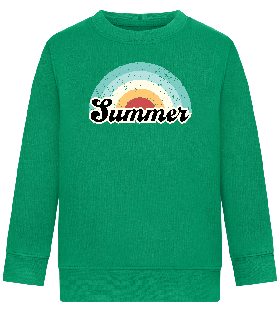 Summer Rainbow Design - Comfort Kids Sweater_MEADOW GREEN_front