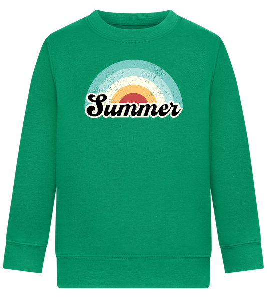 Summer Rainbow Design - Comfort Kids Sweater_MEADOW GREEN_front