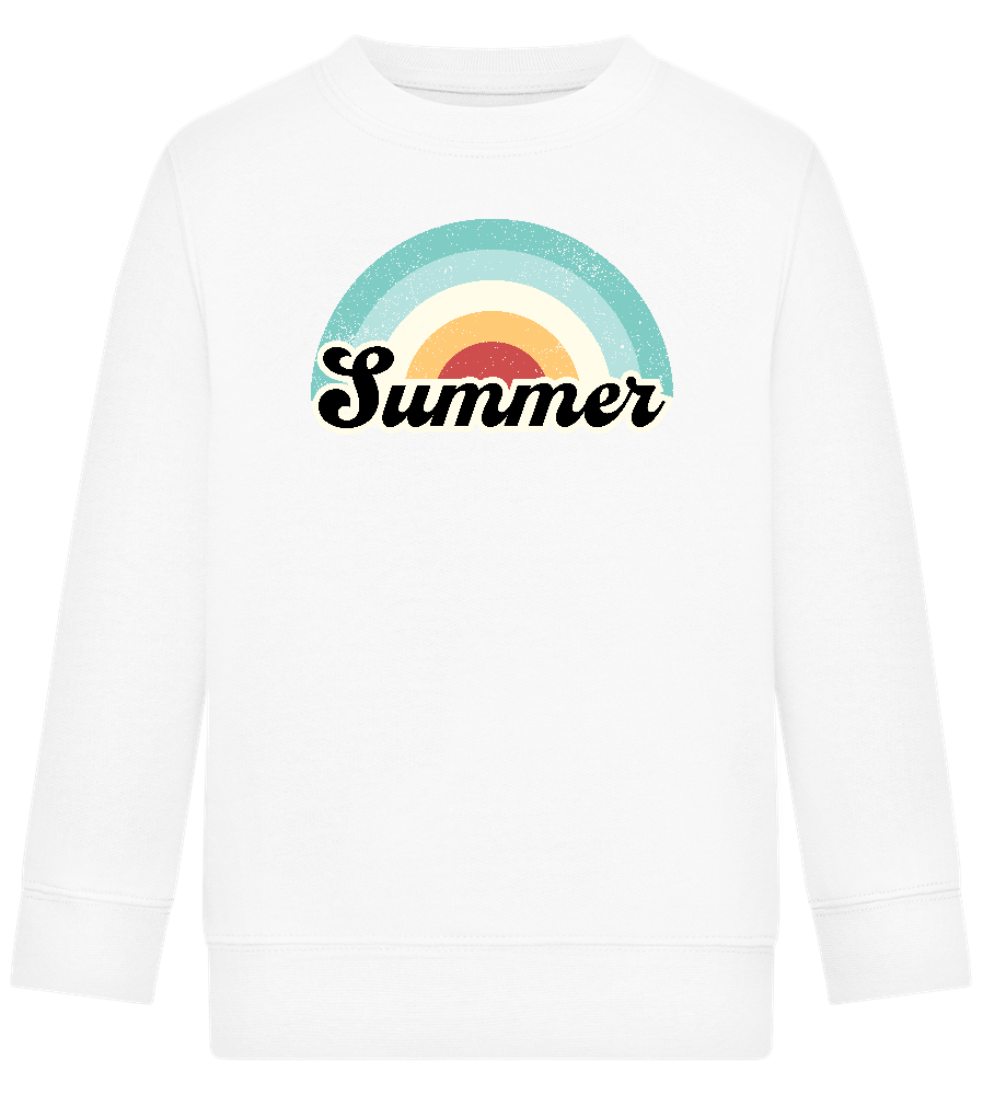 Summer Rainbow Design - Comfort Kids Sweater_WHITE_front