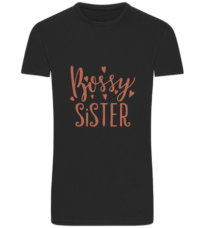 Bossy Sister Text Design - Basic Unisex T-Shirt_DEEP BLACK_front
