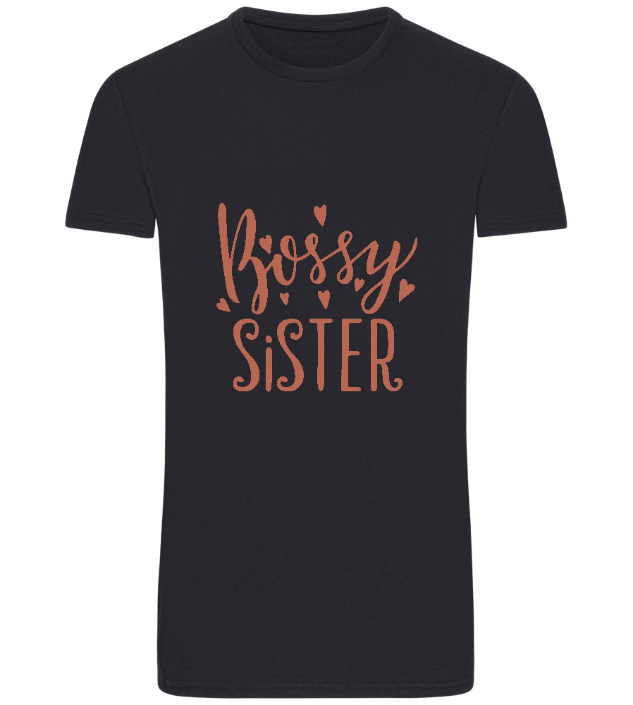 Bossy Sister Text Design - Basic Unisex T-Shirt_FRENCH NAVY_front
