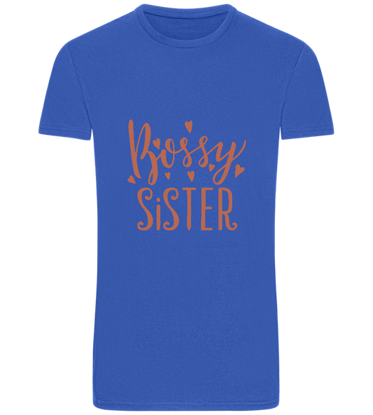 Bossy Sister Text Design - Basic Unisex T-Shirt_ROYAL_front