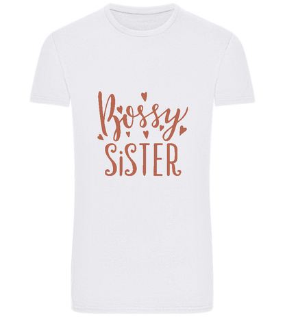 Bossy Sister Text Design - Basic Unisex T-Shirt_WHITE_front