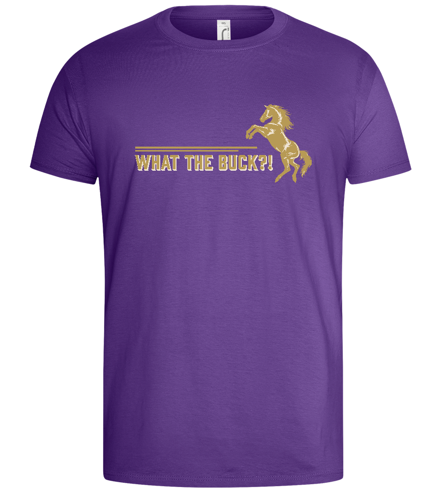 What The Buck Design - Basic men's t-shirt_DARK PURPLE_front