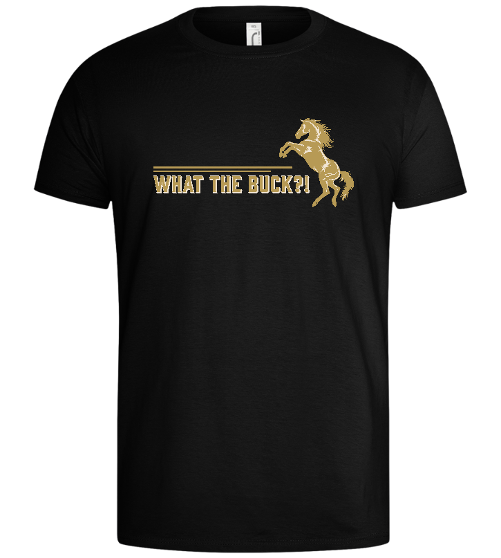 What The Buck Design - Basic men's t-shirt_DEEP BLACK_front