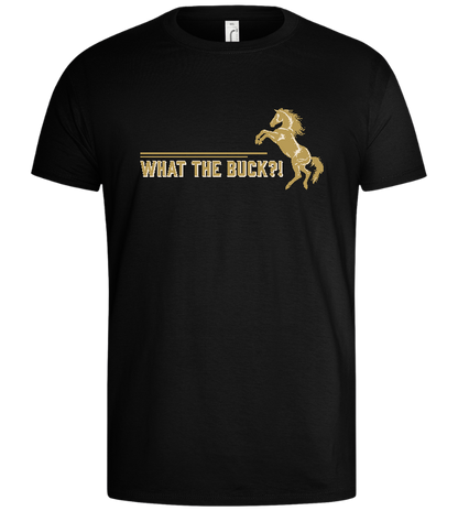 What The Buck Design - Basic men's t-shirt_DEEP BLACK_front