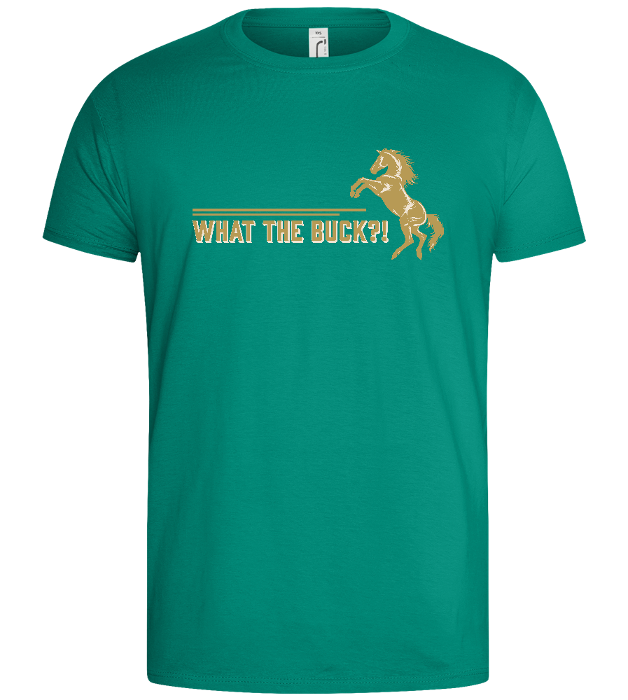 What The Buck Design - Basic men's t-shirt_GREEN BOTTLE_front