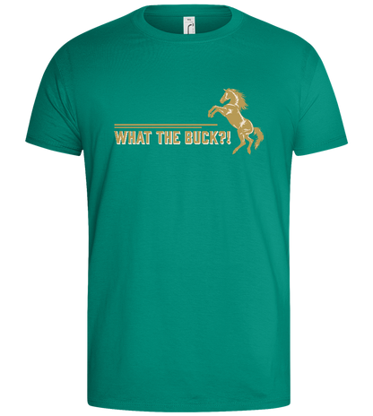 What The Buck Design - Basic men's t-shirt_GREEN BOTTLE_front