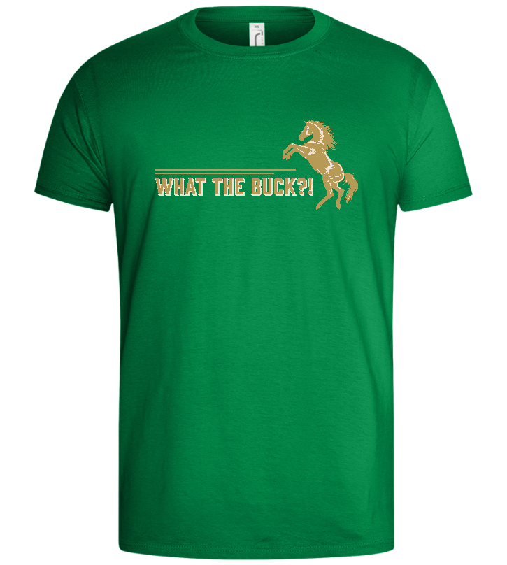 What The Buck Design - Basic men's t-shirt_MEADOW GREEN_front