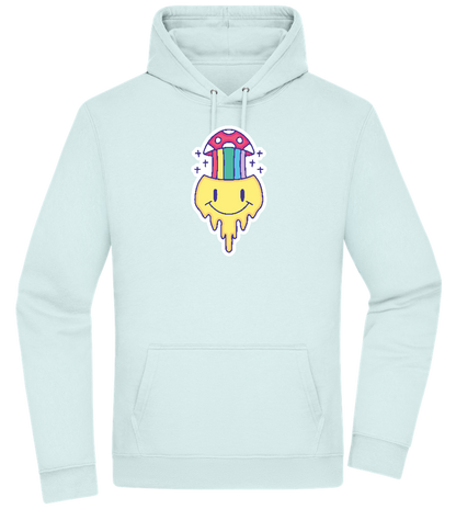 Rainbow Mushroom Smiley Design - Premium Essential Unisex Hoodie_ARCTIC BLUE_front