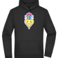 Rainbow Mushroom Smiley Design - Premium Essential Unisex Hoodie_BLACK_front