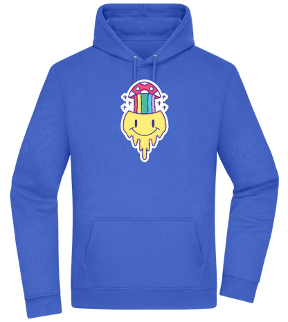 Rainbow Mushroom Smiley Design - Premium Essential Unisex Hoodie_ROYAL_front