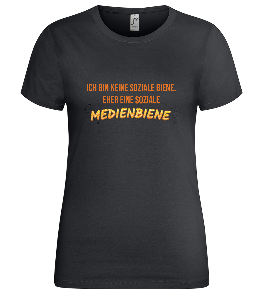 Social Media Bee Design - Premium women's t-shirt_DARK GRAY_front