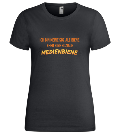 Social Media Bee Design - Premium women's t-shirt_DARK GRAY_front