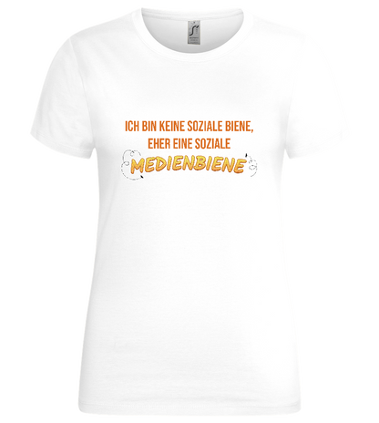 Social Media Bee Design - Premium women's t-shirt_WHITE_front