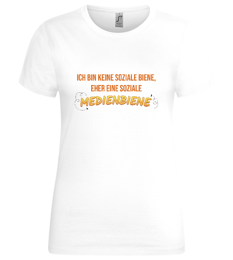 Social Media Bee Design - Premium women's t-shirt_WHITE_front