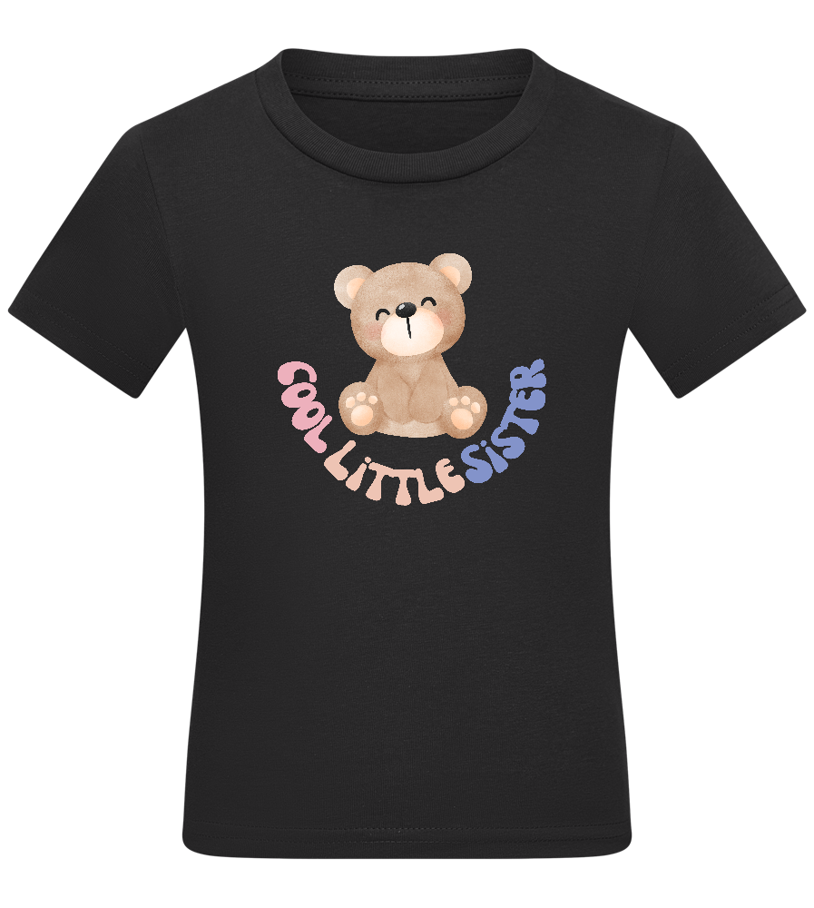 Cool Little Sister Teddy Bear Design - Comfort kids fitted t-shirt_DEEP BLACK_front