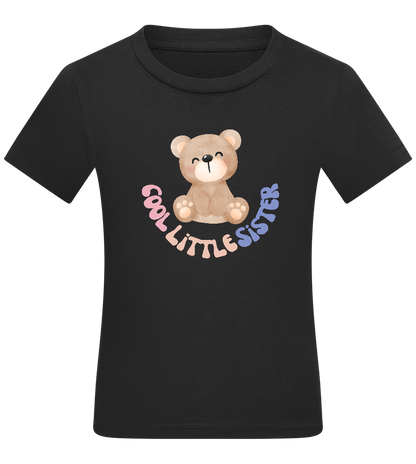 Cool Little Sister Teddy Bear Design - Comfort kids fitted t-shirt_DEEP BLACK_front