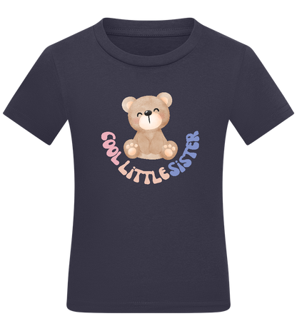 Cool Little Sister Teddy Bear Design - Comfort kids fitted t-shirt_FRENCH NAVY_front