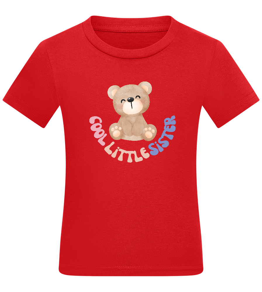 Cool Little Sister Teddy Bear Design - Comfort kids fitted t-shirt_RED_front