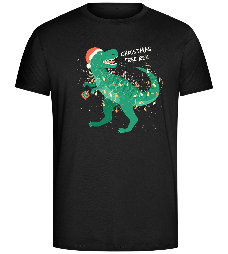 Christmas Tree Rex Design - Comfort Unisex T-Shirt_DEEP BLACK_front