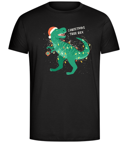 Christmas Tree Rex Design - Comfort Unisex T-Shirt_DEEP BLACK_front