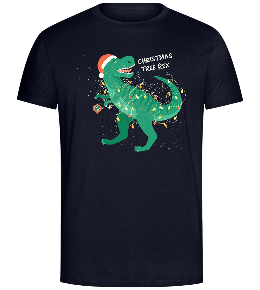 Christmas Tree Rex Design - Comfort Unisex T-Shirt_FRENCH NAVY_front