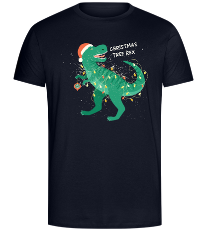 Christmas Tree Rex Design - Comfort Unisex T-Shirt_FRENCH NAVY_front