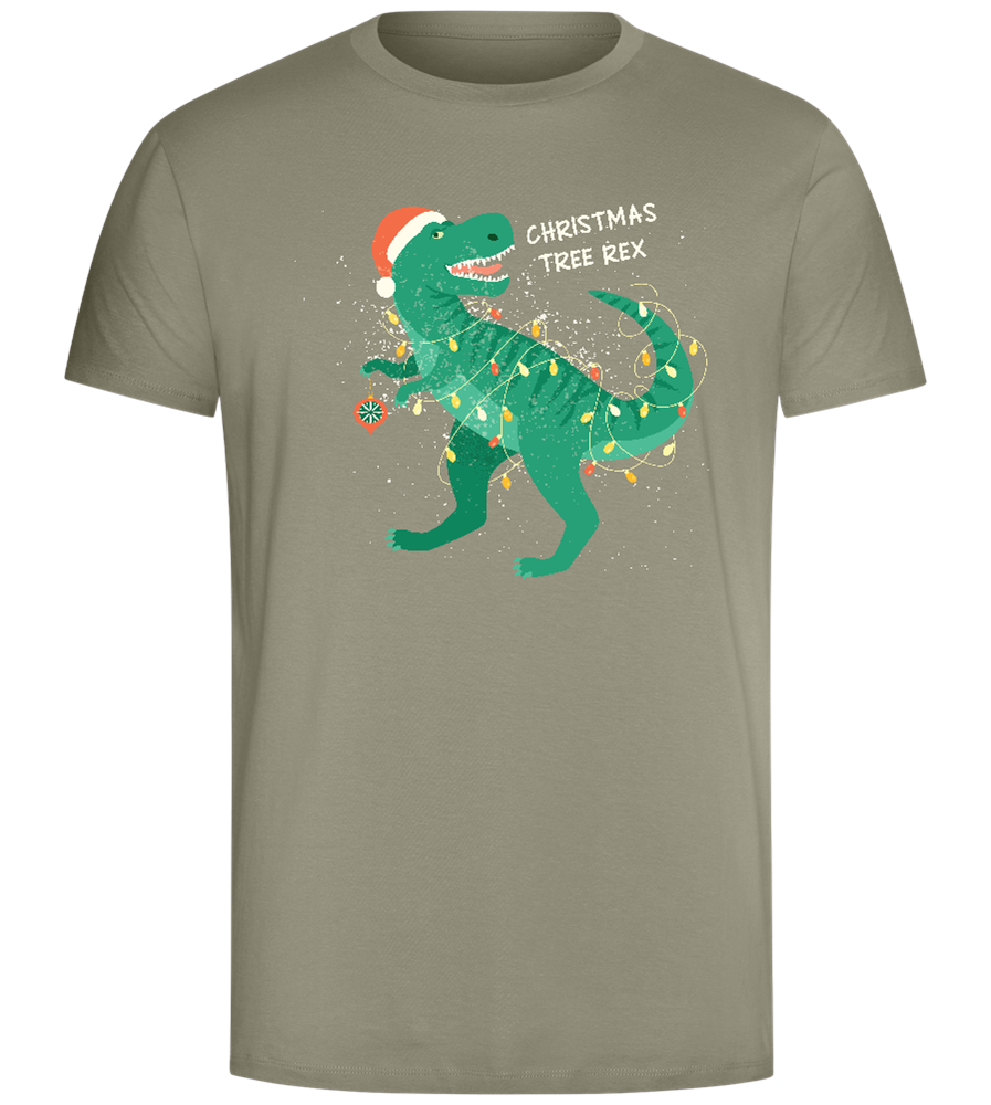 Christmas Tree Rex Design - Comfort Unisex T-Shirt_KHAKI_front