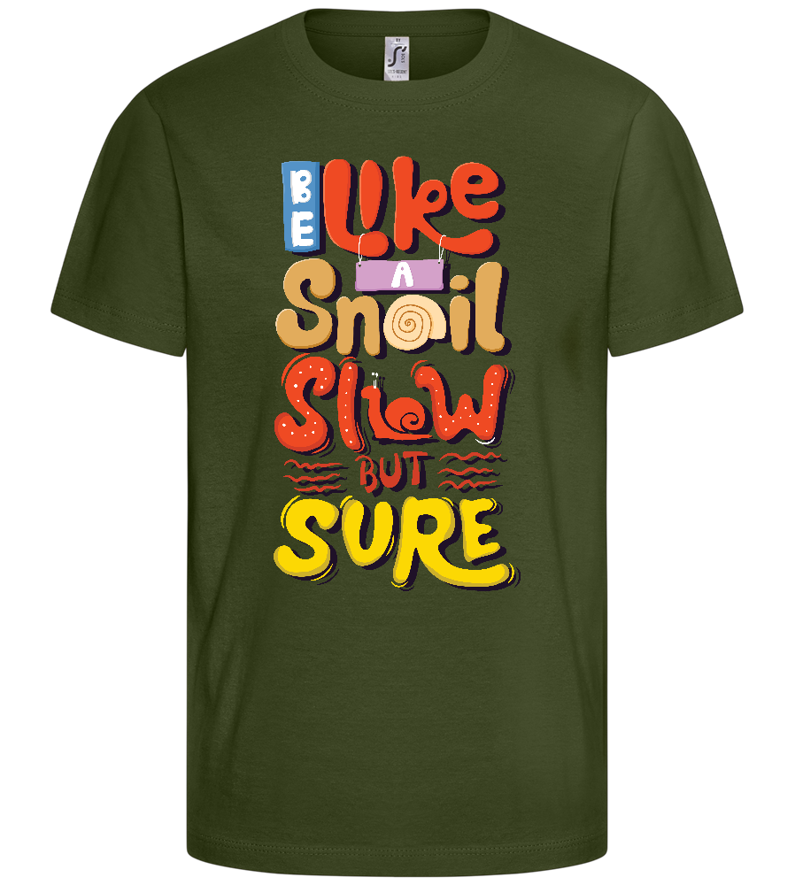 Slow but Sure Design - Basic kids t-shirt_ARMY_front