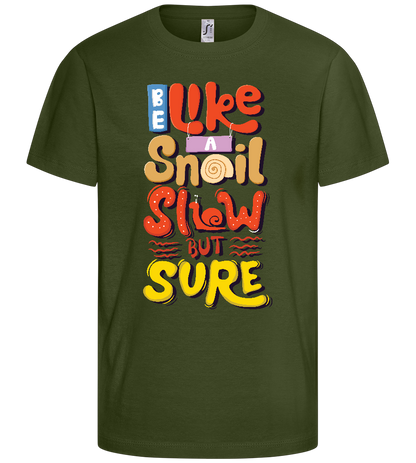 Slow but Sure Design - Basic kids t-shirt_ARMY_front