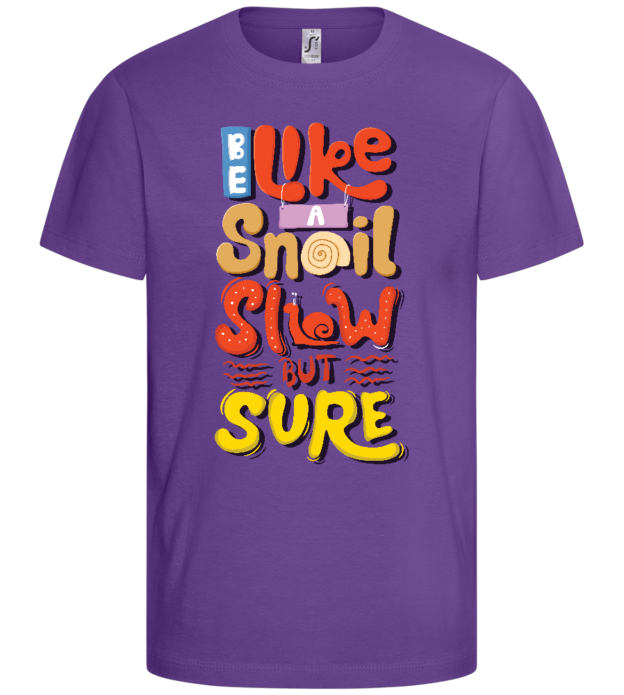 Slow but Sure Design - Basic kids t-shirt_DARK PURPLE_front