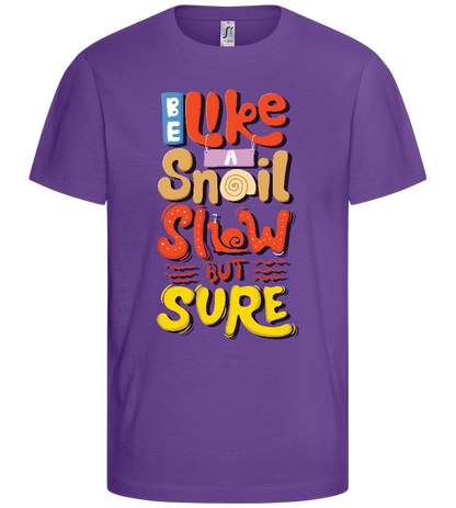 Slow but Sure Design - Basic kids t-shirt_DARK PURPLE_front