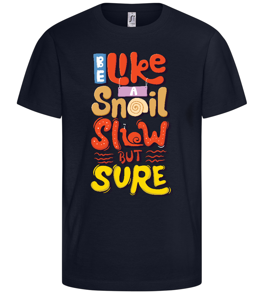 Slow but Sure Design - Basic kids t-shirt_FRENCH NAVY_front