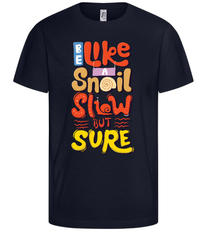 Slow but Sure Design - Basic kids t-shirt_FRENCH NAVY_front