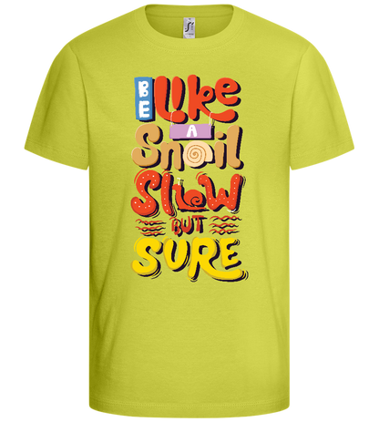 Slow but Sure Design - Basic kids t-shirt_GREEN APPLE_front