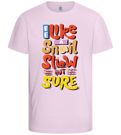 Slow but Sure Design - Basic kids t-shirt_LIGHT PINK_front