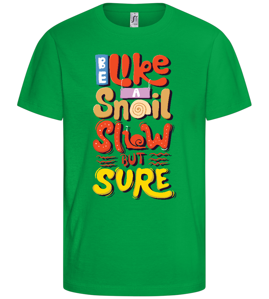 Slow but Sure Design - Basic kids t-shirt_MEADOW GREEN_front