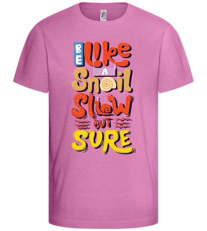 Slow but Sure Design - Basic kids t-shirt_PINK ORCHID_front