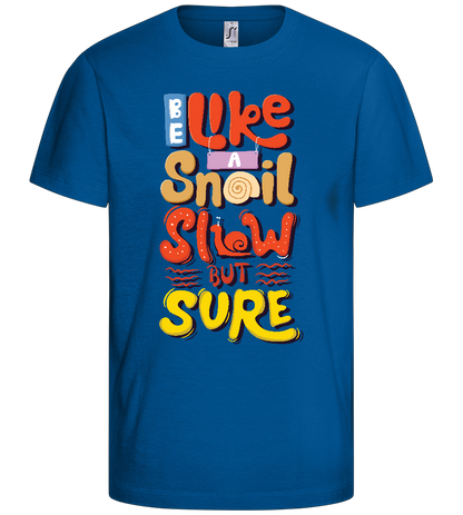 Slow but Sure Design - Basic kids t-shirt_ROYAL_front