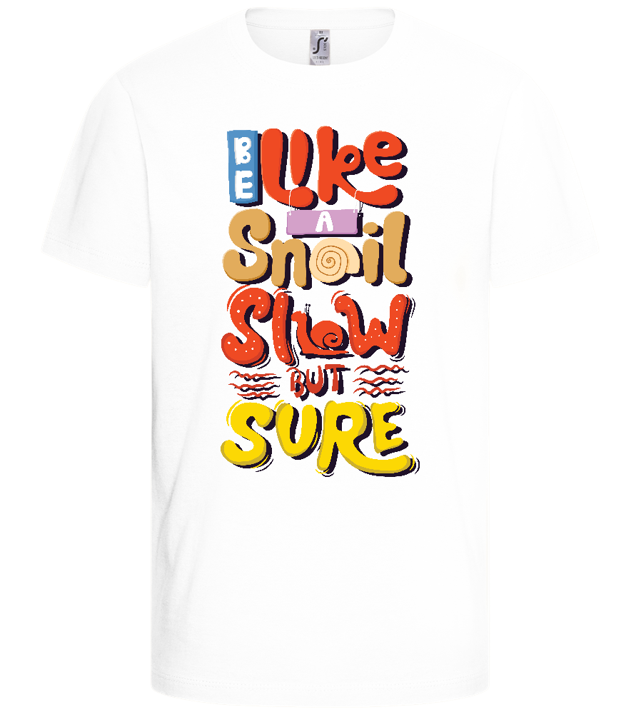 Slow but Sure Design - Basic kids t-shirt_WHITE_front