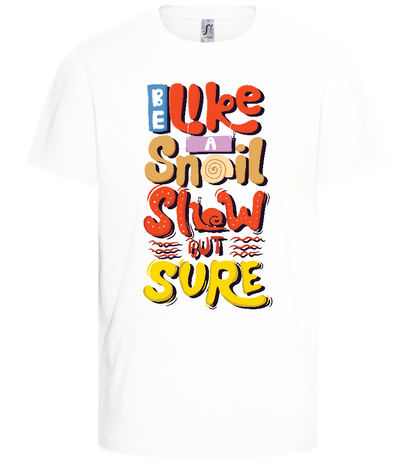 Slow but Sure Design - Basic kids t-shirt_WHITE_front