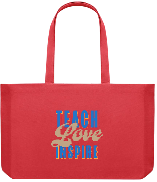 Teach Love Inspire Design - Premium large recycled shopping tote bag_RED_front