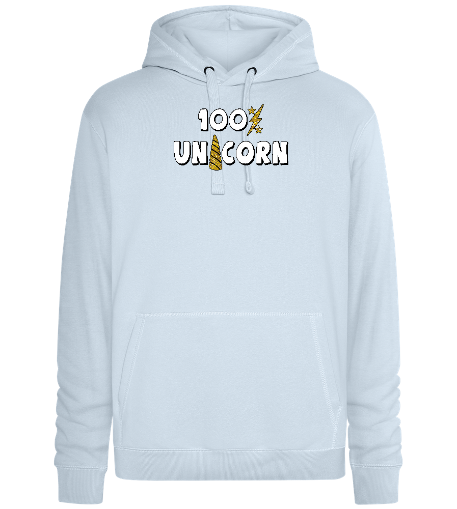 100 Percent Unicorn Design - Premium unisex hoodie_CREAMY BLUE_front