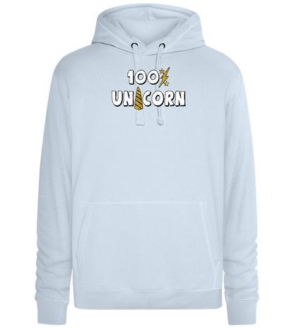 100 Percent Unicorn Design - Premium unisex hoodie_CREAMY BLUE_front