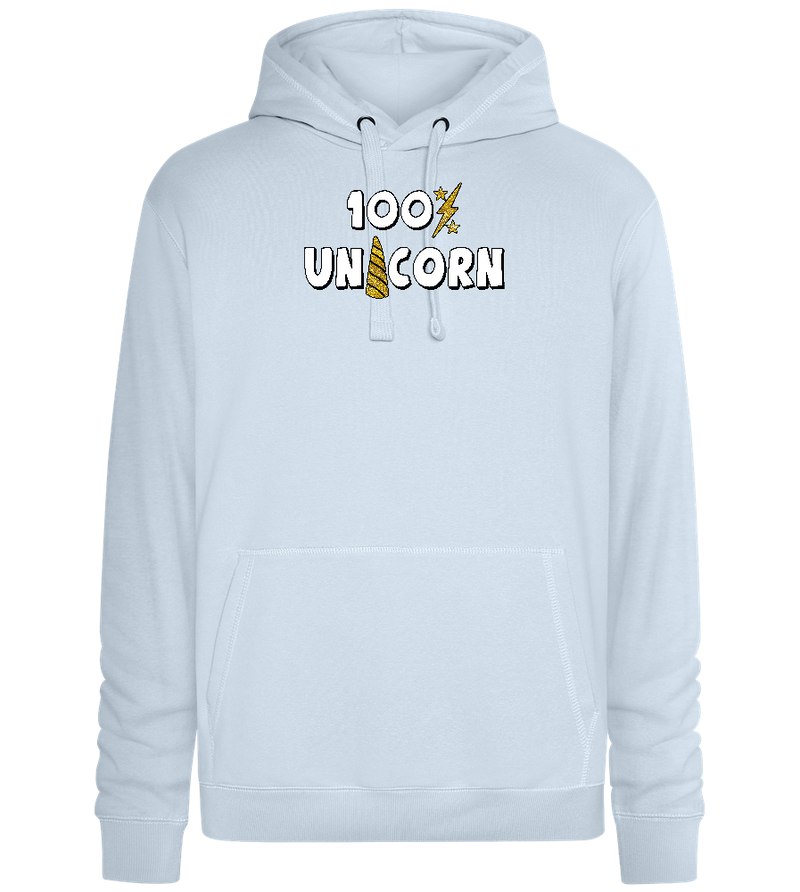 100 Percent Unicorn Design - Premium unisex hoodie_CREAMY BLUE_front