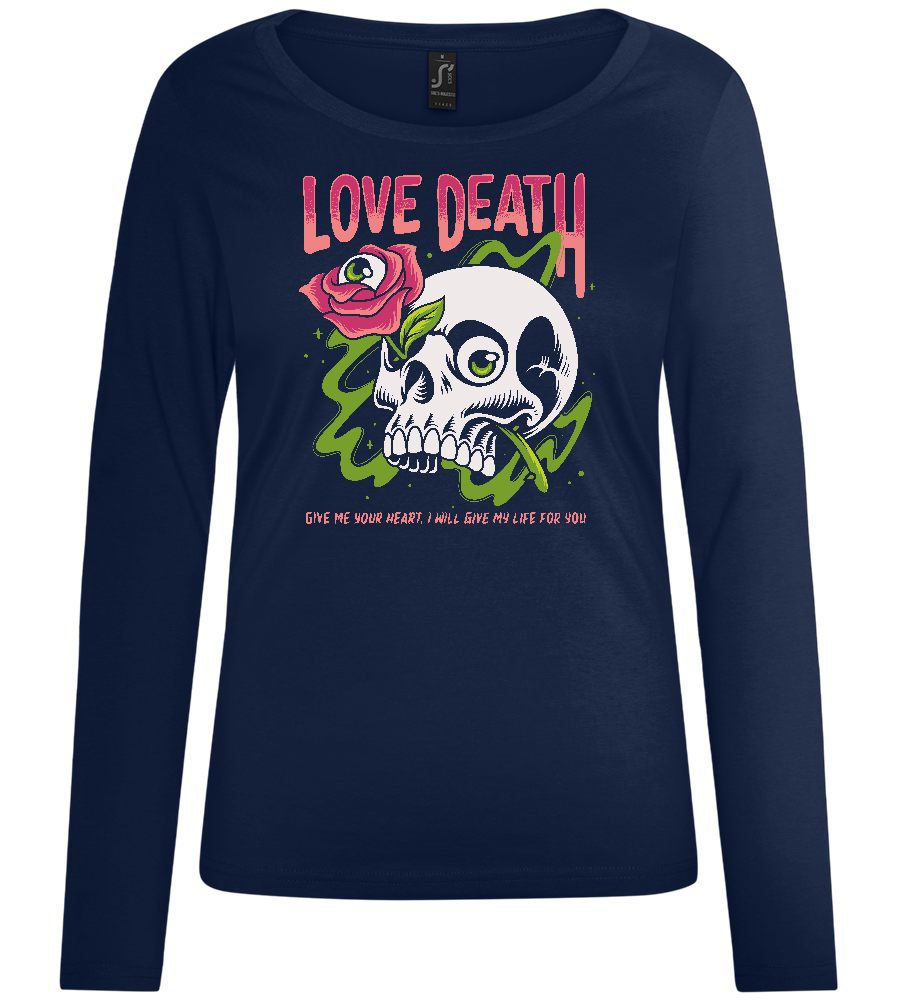 Skull Love Death Design - Comfort women's long sleeve t-shirt_MARINE_front