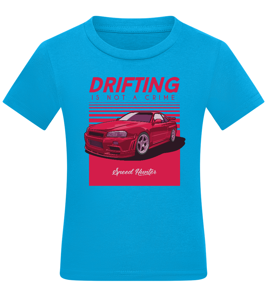 Drifting Not A Crime Design - Comfort kids fitted t-shirt_TURQUOISE_front