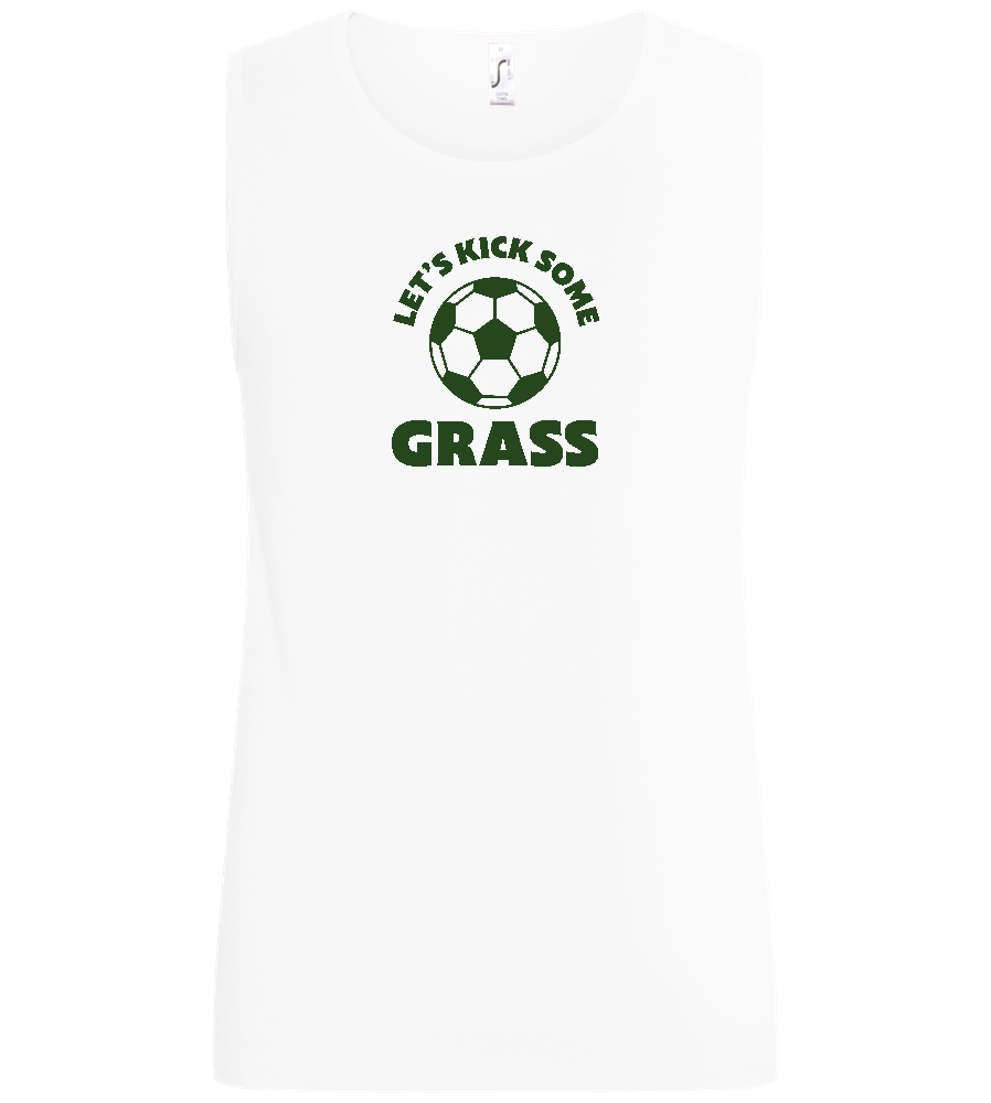 Let's Kick Some Grass Design - Basic men's tank top_WHITE_front