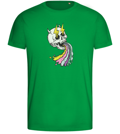 Rainbow Skull Design - Basic men's fitted t-shirt_MEADOW GREEN_front